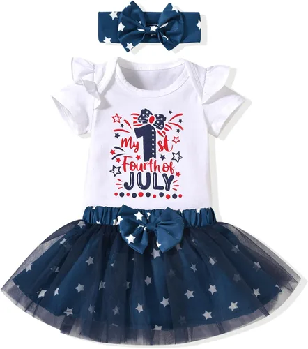 Vista 27 de Aalizzwell Traje de falda navideña para bebés recién nacidos american