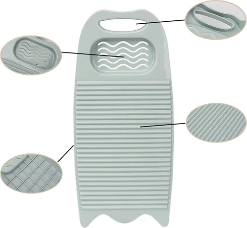 Vista 6 de Tabla de lavado de ropa de plástico, tabla de lavado de manos para el hogar con soporte para jabón, herramienta portátil para lavar las manos Azul