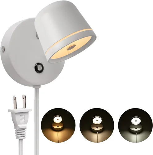 Vista 14 de Aisilan - Aplique de pared, luz de pared regulable al tacto con 3 temperaturas de color, lámpara de pared LED ajustable de 7 W CRI97, moderno