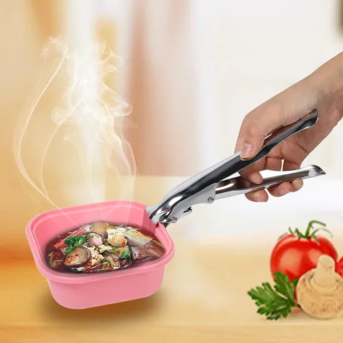 Vista 4 de Clip de sartén para tazón, escaldado, multifuncional, a prueba de calor para platos calientes