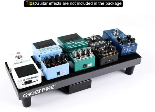 Vista 4 de Ghost Fire - Soporte para pedales para guitarra, de aleación de aluminio, soporte para pedales de efectos para guitarra, con bolsa de transporte