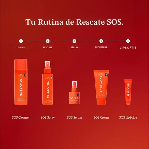 Vista 8 de Tower 28 SOS Recovery - Crema facial hidratante facial con ácido hialurónico + ceramidas, humectante reparador de barrera cutánea, reduce