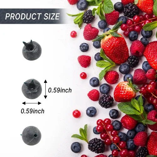 Vista 6 de Arándano artificial, 50 unidades de arándanos falsos realistas de simulación de bayas azules de frutas falsas para manualidades, hogar, cocina