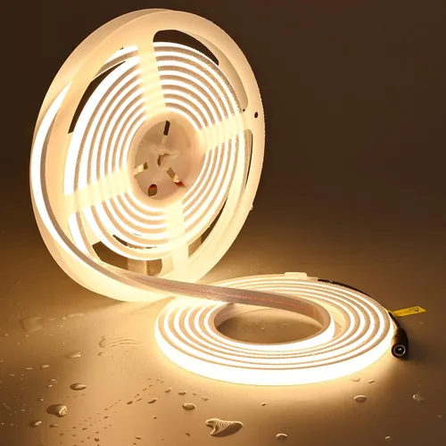 Vista 14 de TOPAI Tira de luces LED COB de 24 V, 3000 K, blanco cálido, 16.4 pies, ultra brillante, 400 lm/ft, sin puntos, CRI>92 480LED/M, alta densidad
