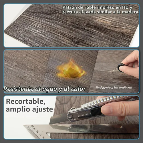 Vista 5 de Art3d Azulejos de vinilo para pegar y desprender 30 unidades 30 x 30 cm, Suelos autoadhesivos impermeables con aspecto de tablones de madera