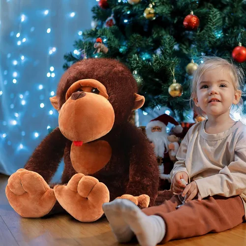 Vista 6 de Shappy Mono gigante de peluche de 31.5 pulgadas de gorila grande, juguete de peluche para baby shower, fiesta de cumpleaños, regalos para niños