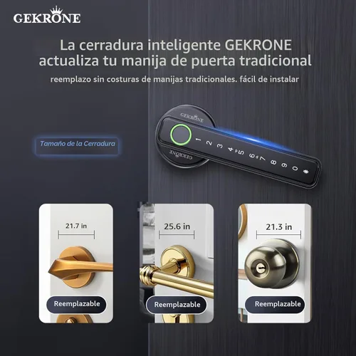 Vista 7 de TUYA - Cerradura de palanca inteligente de huellas dactilares con control de aplicación, entrada sin llave, pantalla táctil Bluetooth, mango