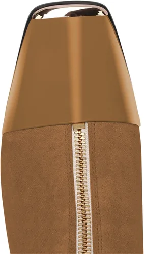 Vista 5 de Jimishow Ankle Booties Block Heeled Winter Autumn Suede Short Boots For Women Chunky High Heel Square Toe Front Zipper Boots