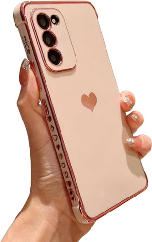 Vista 248 de phylla Funda de teléfono compatible con Samsung Galaxy A12 de 6.5 pulgadas, lindo corazón chapado en oro, elegante funda de lujo para mujer