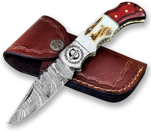 Vista 12 de Cuchillo plegable de bolsillo de acero de Damasco personalizado, regalo personalizado para marido, papá, novio, regalos de padrinos de boda, regalos