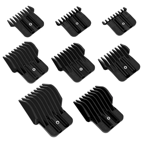 Vista 9 de Paquete de 4 protectores para cortapelos Andis T Outliner, protectores guía de 1/16", 1/8", 1/4", 3/8", juego de peines de acoplamiento a presión