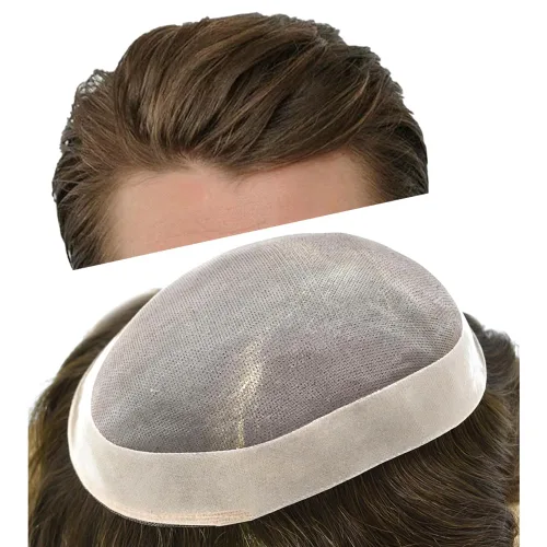 Vista 26 de Toupee - Sistema de cabello para hombre, monofilamento fino duradero, monofilamento europeo de repuesto para hombres, piezas de pelo