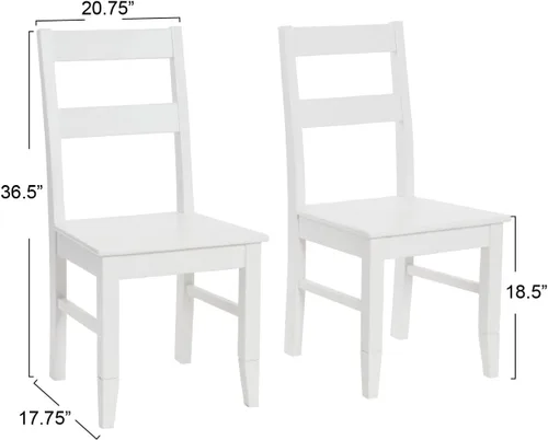 Vista 3 de Creative Co-Op Pleasantville - Juego de 2 sillas de comedor de madera