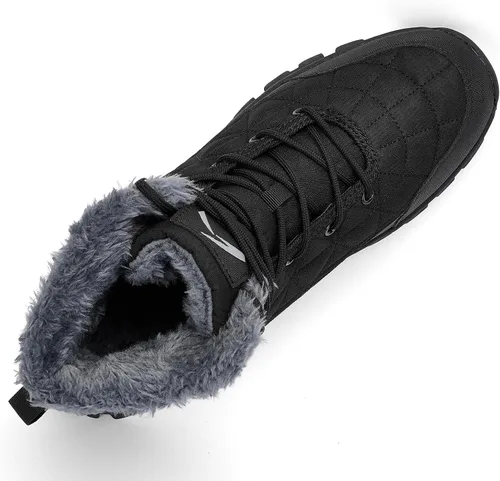 Vista 5 de UPSOLO Men's Winter Warm Snow Work Boots Negro/X