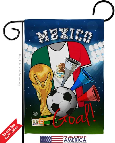 Vista 4 de HG192101 World Cup México Fútbol Intereses Deportes Impresiones Decorativas Casa Vertical 28" X 40" Jardín 13" 18.5" Doble Cara Bandera Impreso