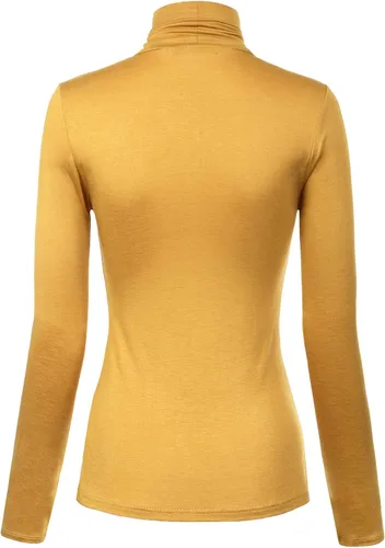 Vista 42 de MixMatchy Camisetas de manga larga delgadas y ligeras para mujer, cuello alto, capa base, camisetas activas