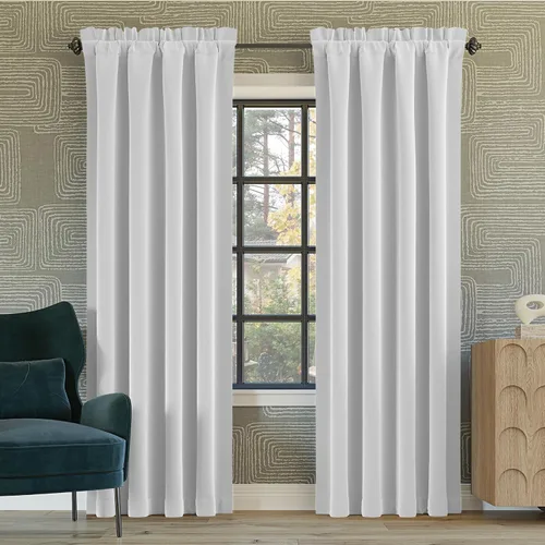 Vista 16 de Sun Zero Oslo Panel de cortina de calidad de teatro con bolsillo para varilla totalmente opaca, 52 x 63 pulgadas, negro