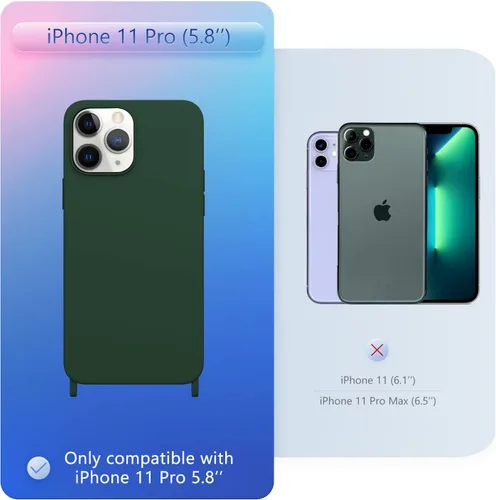 Vista 315 de Funda compatible con iPhone 8 Plus, iPhone 7 Plus/6 Plus/6S Plus con cordón, funda cruzada para iPhone con correa ajustable de silicona para iPhone