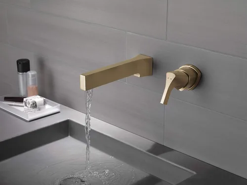 Vista 2 de DELTA FAUCET T574LF-CZWL - Grifo de baño de una sola manija para montaje en pared, bronce champán Champagne bronce