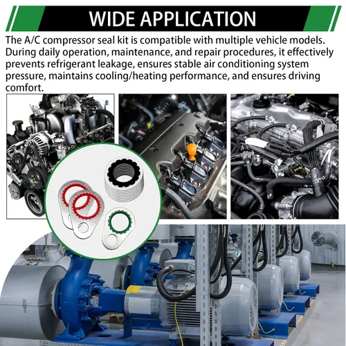 Vista 7 de Kit surtido de 110 piezas de arandelas de sello de compresor de sistema de aire acondicionado, 12 tamaños automotrices para compresor de A/C, kit