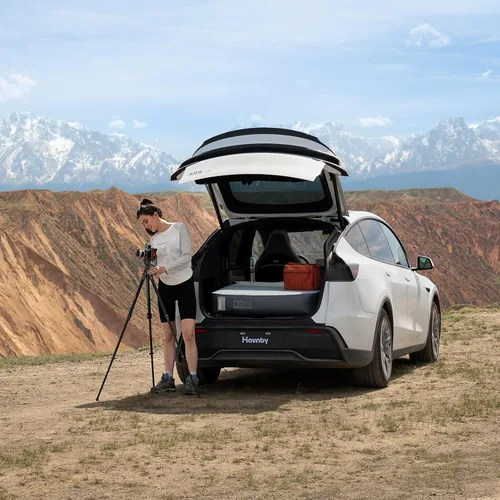 Vista 6 de Havnby FlatCore Backseat Car Camping Foam Mattress for Tesla Model Y L Full-width Foam Core, Center-aisle Support, Safe TPU, 80s Powered Pump Setup