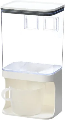 Vista 5 de VALINK Dispensador de alimentos secos montado en la pared, dispensador de arroz Organización de la cocina para arroz o frijoles m