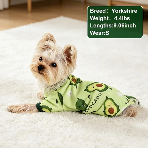 Vista 6 de Pijamas para perros de primavera y verano, ropa para perros pequeños y niñas – Niños – Perros de tamaño mediano, ropa suave y elástica para Verde
