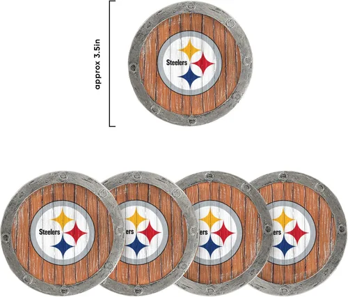 Vista 152 de FOCO NFL Team Logo 5-Pack Barrel Beverage Drink Coaster Set