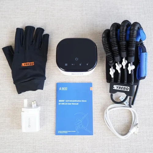 Vista 8 de Guantes de robot de rehabilitación mejorados para recuperación de disfunción de mano, ejercitador de dedos, equipo de terapia física