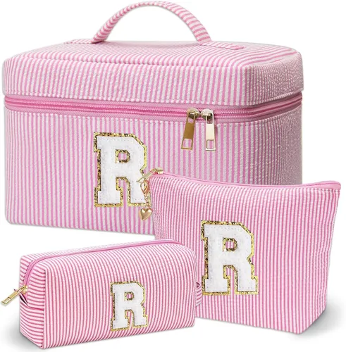 Vista 41 de Bolsa de maquillaje Adoryoung 3 piezas rosa+azul, Azul, A