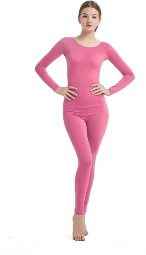 Vista 13 de Full Bodysuit Mono de una pieza para mujer de manga larga, de lycra, estilo zentai Negro