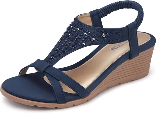 Vista 15 de TEMOFON Sandalias de plataforma elegantes de verano con tacón bajo para 25-albaricoque