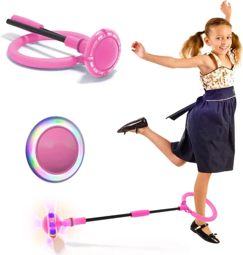 Vista 9 de Ankle Skip Ball for Kids, Girls Toys Age 5 6 7 8 9 10 Years, Birthday Gift for Girls and Boys, Foldable Colorful Flash Wheel Skip Ball, Sports