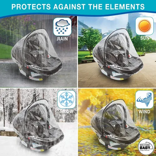 Vista 3 de Cubierta universal impermeable para asiento de coche para bebé, protege del polvo de nieve