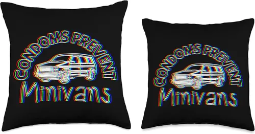 Vista 3 de Los condones evitan minivans divertido sarcástico hombres mujeres almohada