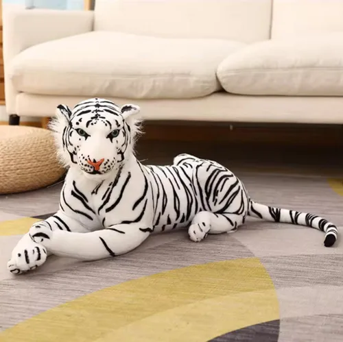 Vista 8 de GracesDawn Animales de peluche, tigre de 26.8 pulgadas (incluyendo el tamaño de la cola), gato de peluche para temática de la selva, decoración
