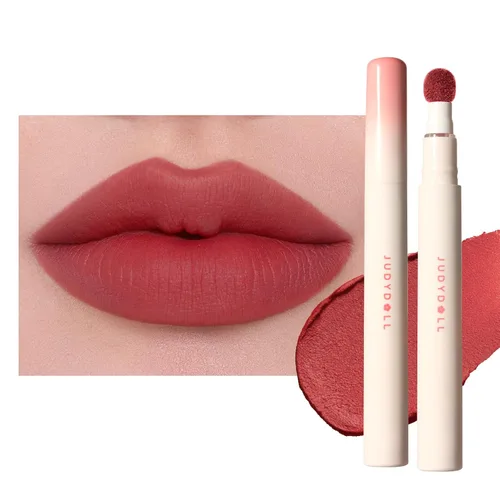 Vista 13 de JUDYDOLL - Lápiz labial para mujer, color rojo mate, larga duración N12 Toffee Peach