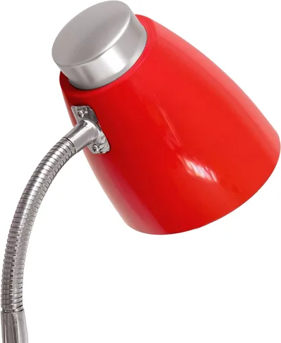 Vista 7 de Simple Designs LD1067-RED Lámpara de escritorio compartimentada con soporte para iPhone/iPad/Tablet, cuello de cisne plegable, para oficina, sala