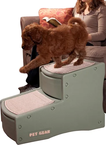 Vista 8 de Pet Gear Easy Step II - Escaleras para mascotas, grano de café, 2 escalones Para gatos/perros de hasta 150 libras, portátil, extraíble, lavable