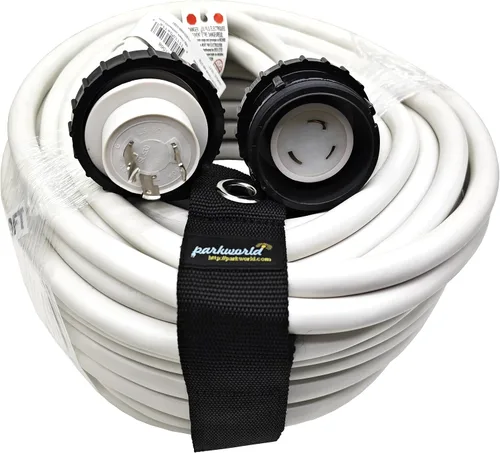 Vista 14 de Parkworld Cable de extensión de alimentación RV Shore, NEMA L5-30 Twist Lock 30A, cable de extensión de barco marino, hembra con collar de sello