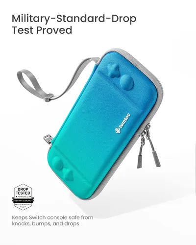 Vista 3 de tomtoc Funda de transporte delgada para Nintendo Switch modelo OLED funda protectora para interruptor con 10 cartuchos de juego funda de viaje