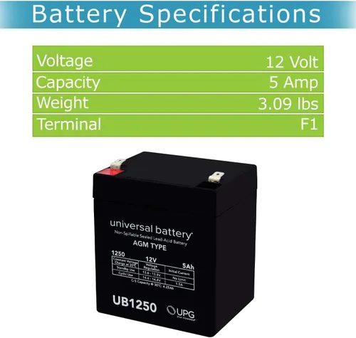 Vista 3 de Batería SLA de 12V 5Ah