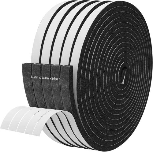 Vista 34 de Cinta aislante de espuma autoadhesiva Storystore, resistente a la intemperie de 1 x 1/8 x 16,5 pies para puertas y ventanas, sello de puerta a