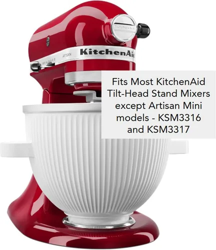 Vista 11 de Accesorio para máquina de helados KitchenAid para batidora de pie, 2 cuartos de galón, KSMICM, color blanco