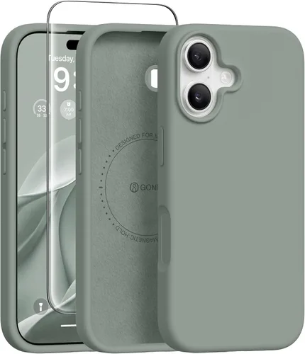 Vista 205 de GONEZ Funda magnética para iPhone 12 Case / 12 Pro Case, compatible con MagSafe, [protector de pantalla + protector de lente de cámara], funda