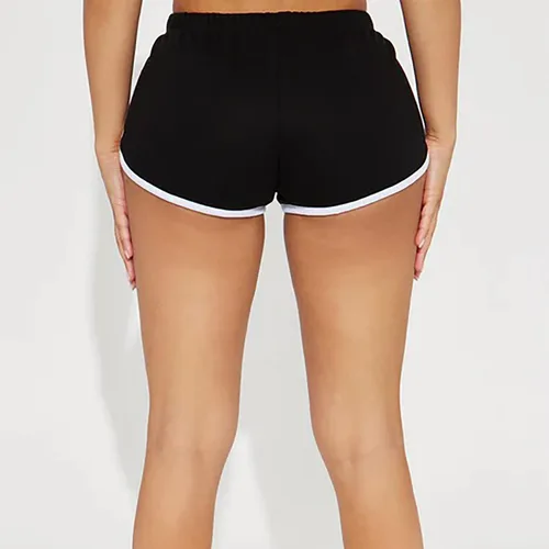 Vista 4 de Custom Insert Name's Booty Pantalones cortos deportivos personalizados de algodón para mujer
