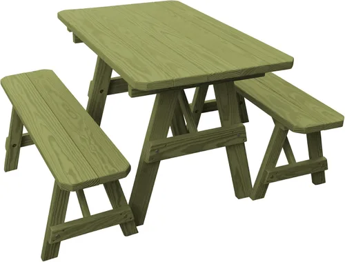 Vista 31 de Furniture Barn USA Pine - Mesa tradicional de 4 pies con 2 bancos, color negro