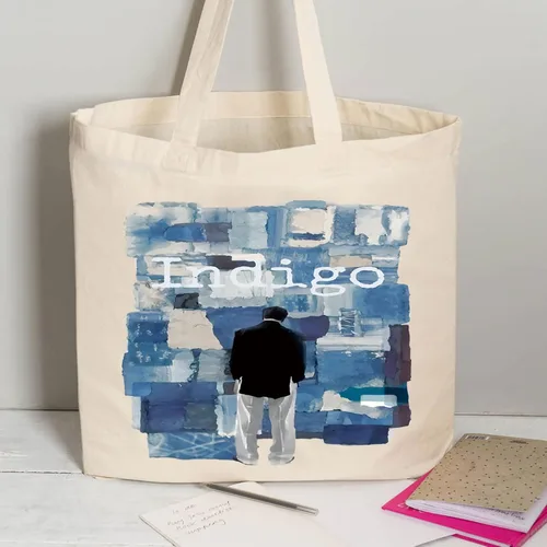 Vista 5 de BLUPARK Indigo Album Tote Bag - Bolso Kpop de lona inspirado en cantantes