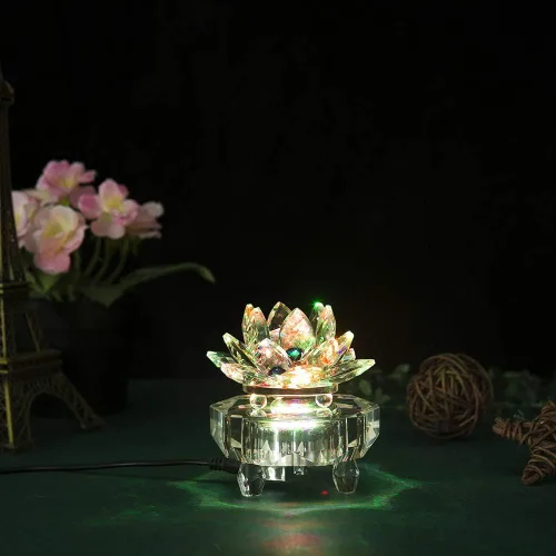 Vista 6 de IFOLAINA Base de luz LED de cristal para exhibición 3D - Pedestal para figuritas de arte de vidrio - Soporte multicolor - Cambio de color - Con
