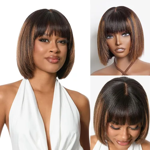 Vista 27 de Luvme Hair Ultra Confortable, de Colocación Rápida y Fácil, Corte Pixie Corto con Flequillo de 12.7 cm, con Tapa de Algodón Amistosa con la Piel